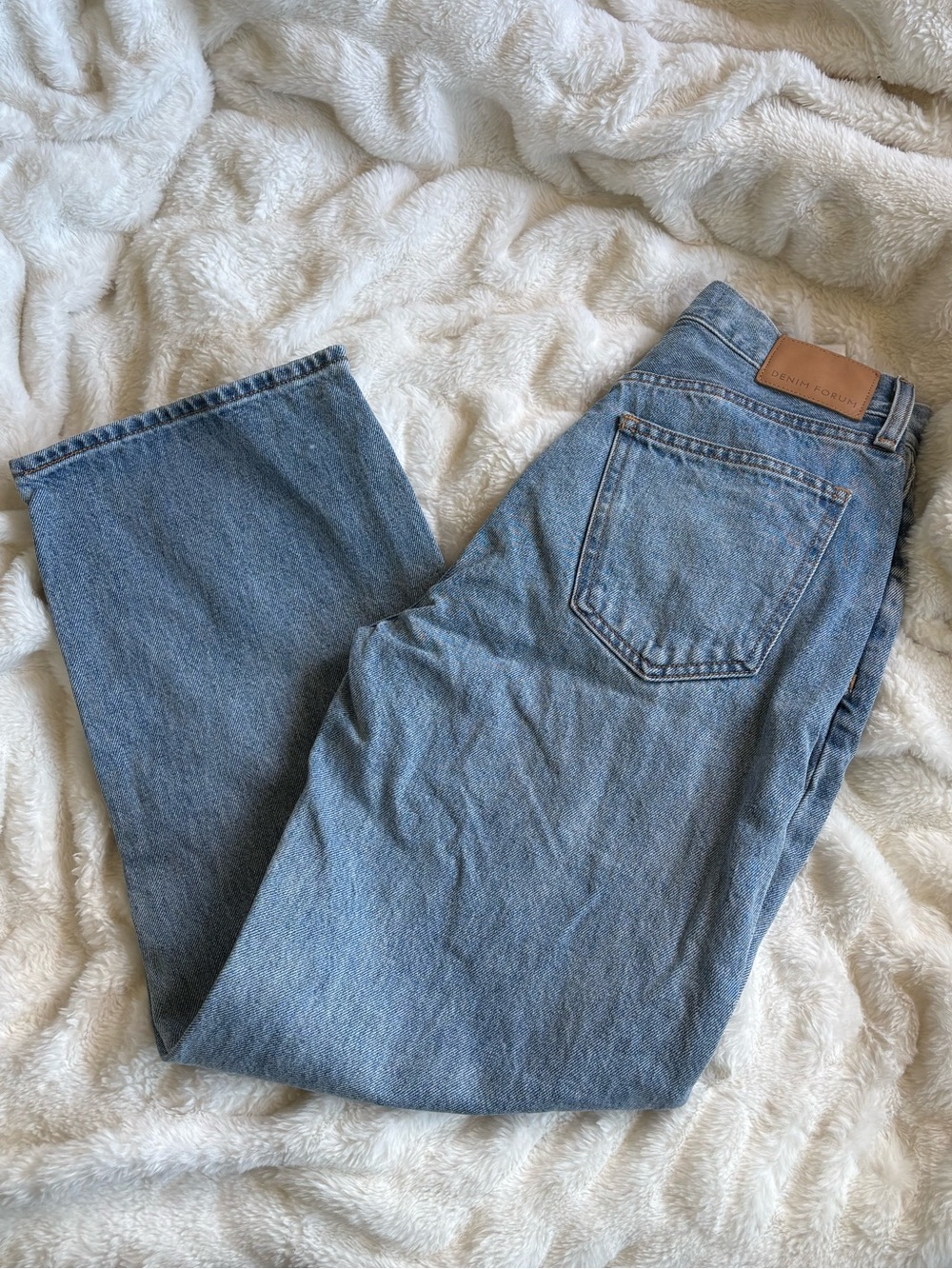 Denim Forum Women’s Relaxed wide ankle Light Blue Jeans